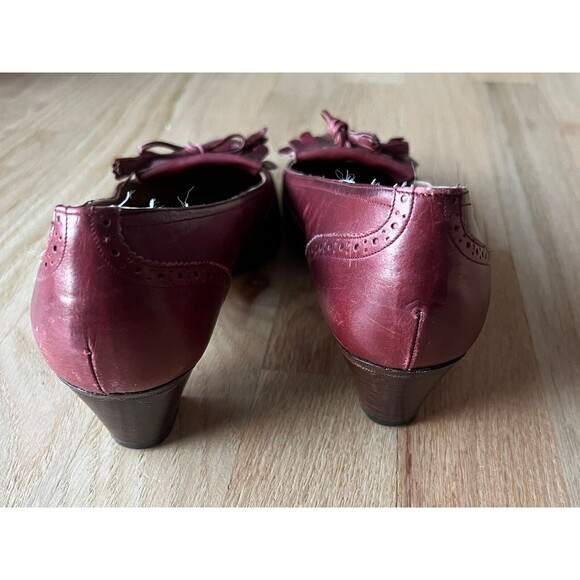 Cole Haan Vintage Womens Extra Narrow red Leather Loafers Slip On size 8.5AA - Picture 4 of 9